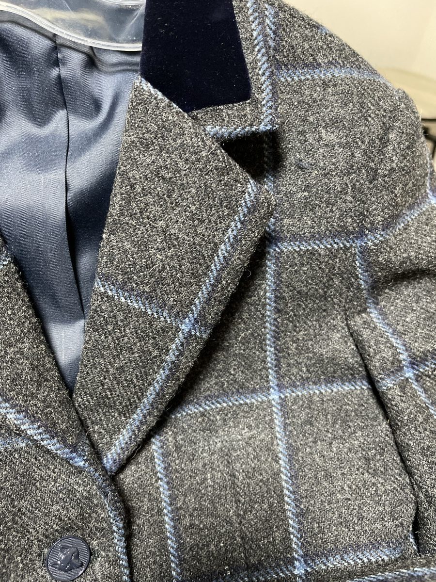 K583 Charcoal with Triple Blue Windowpane - Just Neigh
